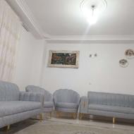 مبل صدفی هشت نفره طوسی پایه فلزی