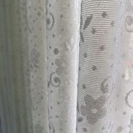 3 عدد پرده توری سفید گلدوزیشده خیلی شیک و تمیز