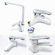 ست شیرآلات سفید کروم ست چهارتیکه