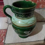 1 عدد پارچ سفالی و1 عدد گلدان شیشه ای