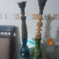 قلیون پایه چوبی