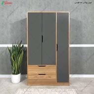 کمد ام دی اف رنگ چوب وسفید