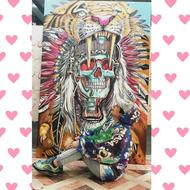 تابلو نقاشی اسکلت و ببر