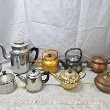 قوری کتری قندون مسی برنجی قدیمی عتیقه