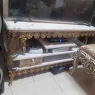 میز برنجی نو طاووسی دوکشو سالم