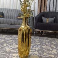 گل و گلدان طلایی دکوری