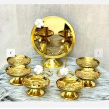 هفت سین فلزی سفید و طلایی شیک