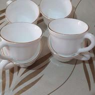 فنجان و نعلبکی لب طلای