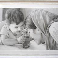 هدیه ولنتاین / نقاشی چهره سیاه قلم رنگ روغن پاستل