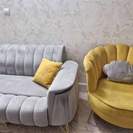 مبلمان و میزناهارخوری طوسی خردلی