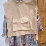 پیراهن پشم سه تکه دخترانه