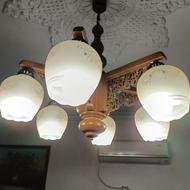 سه عدد لوستر چوبی 6 شعله مارک آناهیتا داراکا