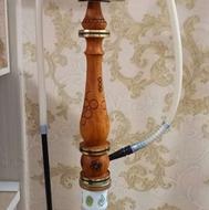 قلیان قلیون چوبی شیشه عیار تنه شلنگ سیلیکونی