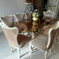 مبل 9 نفره با میز با ناهار خوری 8 نفره