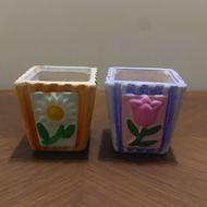 دو عدد شمع لیوانی سفالی