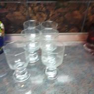 نیم لیوان پایه دار بلورساده