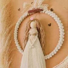 آویز ماشین رودری عروک مکرومه فرشته