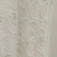 سه عدد پرده پانچ نو با پارچه برجسته گیپور رنگ کرم نباتی