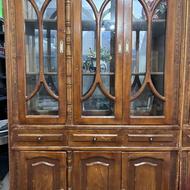 بوفه ویترین دو رو چوب گردو