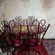 میز ناهار خوری فلزی 4نفره