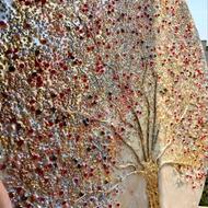 تابلو دایره قطر 60 مدرن نقش برجسته 3بعدی شاین طرح درخت نگینی