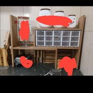 مگازین ادویه وحبوبات ظروف چینی سه عددی درب چوبی