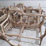 کلاف خام کاجی یه کاناپه و4عدد تک و3میز