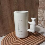 پارچ گاو سرامیکی سفید مدرج