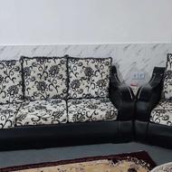 مبل هفت نفره سفید مشکی