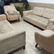 مبلمان 8نفره درحد نوو رنگ جدید کرم نسکافه