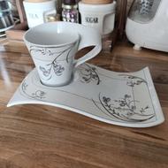 فنجان و زیر لیوانی چینی توس