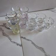 5عدد فنجان اصل فرانسه 5عدد استکان رنگی شوگای اصل ژاپن