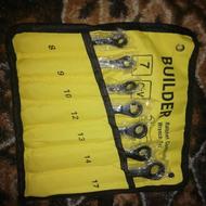 آچار یک سر تخت یکسر جقجقه ای هفت عددی از سایز 8 تا 17 نو.