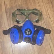 ماسک نیم صورت و عینک سم پاشی