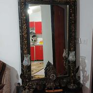 کنسول با آینه قدی همراه با دو جاشمعی و ساعت