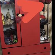 ست تخت ماشینی و کمد قرمز