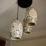 لوستر سقفی سه حبابه