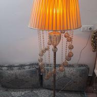 آباژور برنزی لوستر دار بهمراه لامپ درحد نو