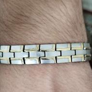 فروش یک عدد دستبند مردانه استیل دو رنگ
