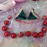 فروش یک جفت گوشواره سبز کله غازی میخی زنانه