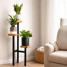 استند گلدان و دکوری چوب فلز مدرن دکوراکتیو