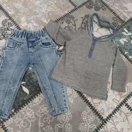 شلوار لی و پیراهن کلاه دار بچگانه