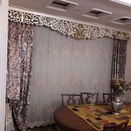 پرده حریر گل برجسته ترک