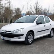 پژو 206 سفید صندوق دار وی 8 مدل 90