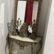 اینه و شمعدان و ساعت برنز