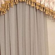 پرده حریر خارجی با حاشیه گیپور و والون ساتن