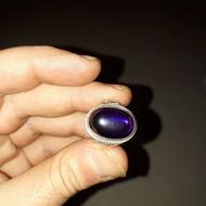 انگشتر نقره سایز 6 سنگ لعل بنفش شهریور