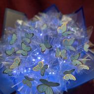 دسته گل پروانه ای آبی 32 شاخه