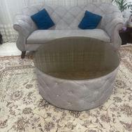 مبل راحتی7نفره طوسی چستر/فرش12متری نو