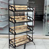 استند چوب و فلز قفسه هایپری میز چک اوت قفسه هایپری قفسه وسط